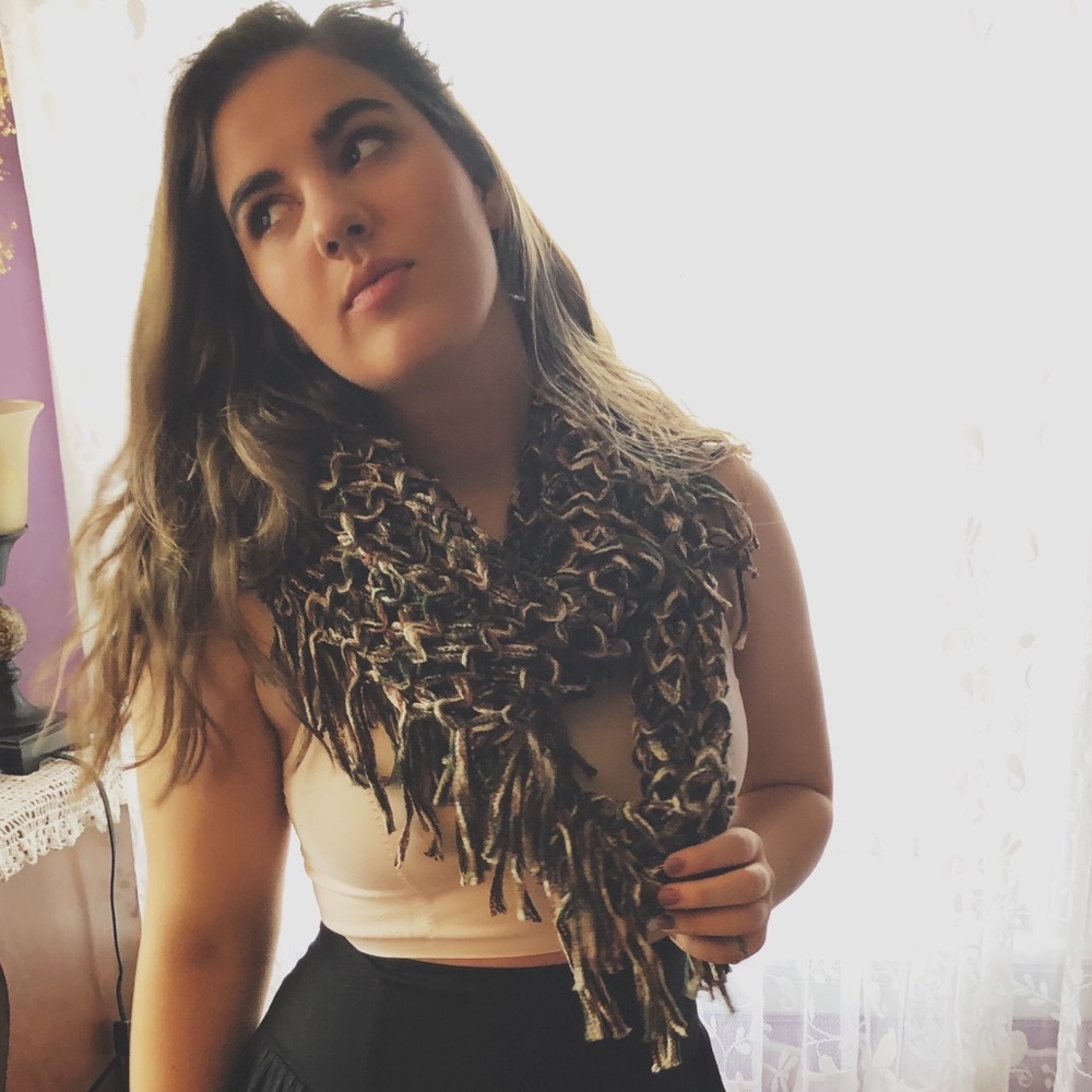 NWOT Infinity Scarf with fringe